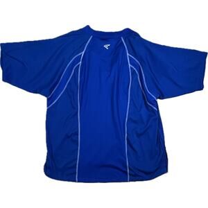 Easton Baseball Men XXL Blue & White 1/4 Zip Pullover Mock Neck Athletic Shirt